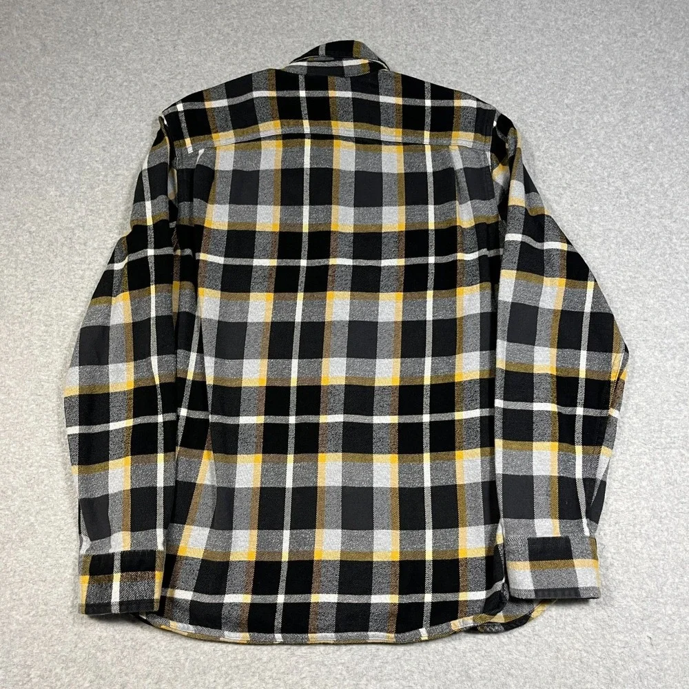 The North Face Shirt Mens Medium Black Flannel Button Up Long Sleeve Plaid Cotto